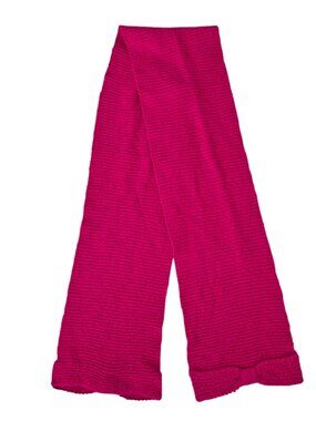 Sonia Rykiel Bright Pink Wool Blend Chunky Knit Long Scarf With Bows